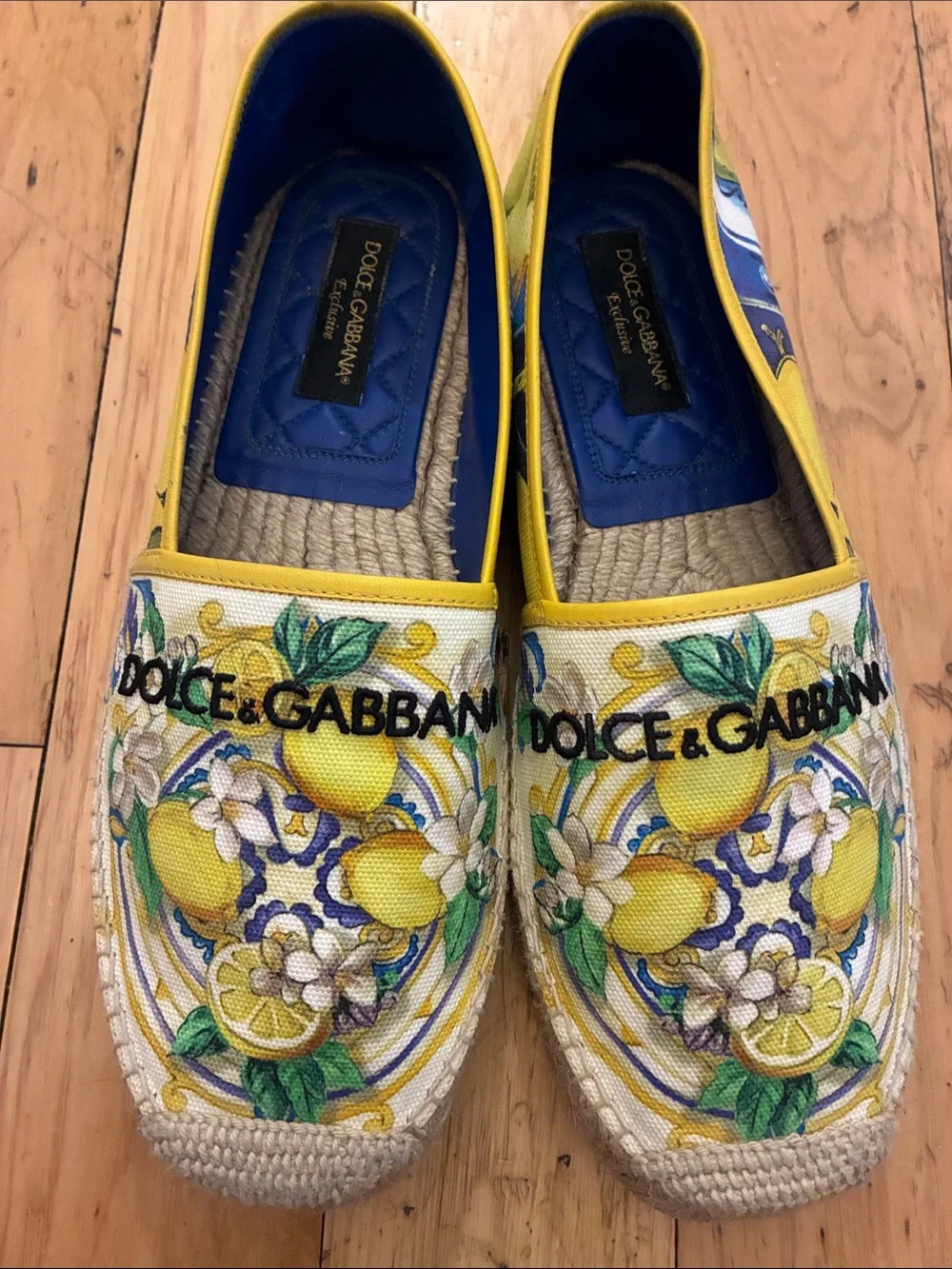 Limited Edition Dolce & Gabbana Yellow Lemon & Floral Canvas Loafers